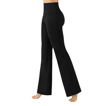 CHAMSGEND Ženske hlače za joge s visokim elastičan struk hlače spaljene Uske svakodnevne hlače fitness trčanje teretana vježba hlače