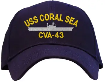Tiskarski kapu USS Coral Sea CVA-43 s vezom - dostupan u 7 boja kape