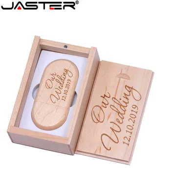 JASTER (više od 1 kom besplatan logo) maple Wooden USB + box USB pen Flash drive 4GB 8GB 16G 32GB 64GB Memory stick photography gifts