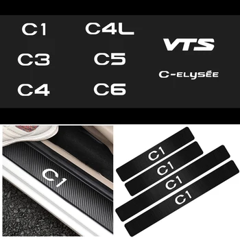 Auto-stil 4kom zaštita praga vrata od karbonskih vlakana naljepnica za Citroen C1 C2 C3 C4 C5 C6 C4L VTS C-ELYSEE auto oprema