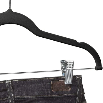 10 kom vješalice za odjeću s isječcima Crni Baršun vješalice koristiti za suknje i vješalice za odjeću hlače vješalica ultra tanki nema klizanja