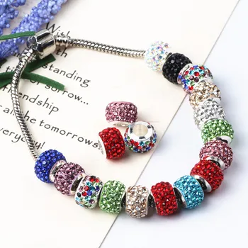 100pc miješati boju 11 mm veliki otvor nosača perle sa štrasom idealni nakit narukvica za nakit ručne izrade i žene DIY nakit darove