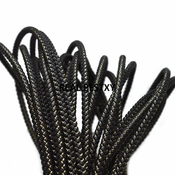 2 m/lot oko 5 mm crni pleteni crne kožne uzice sa zlatnim boji протекторами za narukvice papir za pakiranje, kožne narukvice izrada nakita