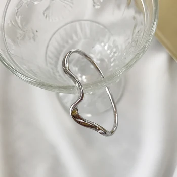 Peri'sbox Mobius Strip nepravilan narukvica upletena jednostavan geometrijski narukvica 925 sterling srebra otvorene narukvice za žene 2019 jednostavan